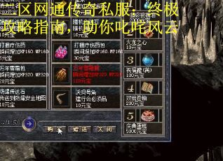 二区网通传奇私服：终极攻略指南，助你叱咤风云