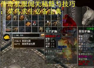 传奇私服闯关秘籍与技巧：菜鸟求生必备宝典