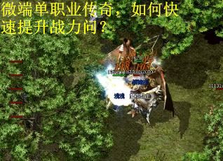 微端单职业传奇，如何快速提升战力问？